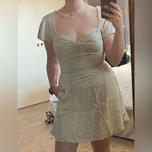 NWT, XS Abercrombie & Fitch cream, linen dress
